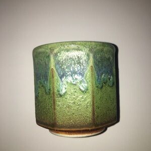 Teavana Octagon Drip Glaze Stoneware Tea Cub Mud  Made in Japan